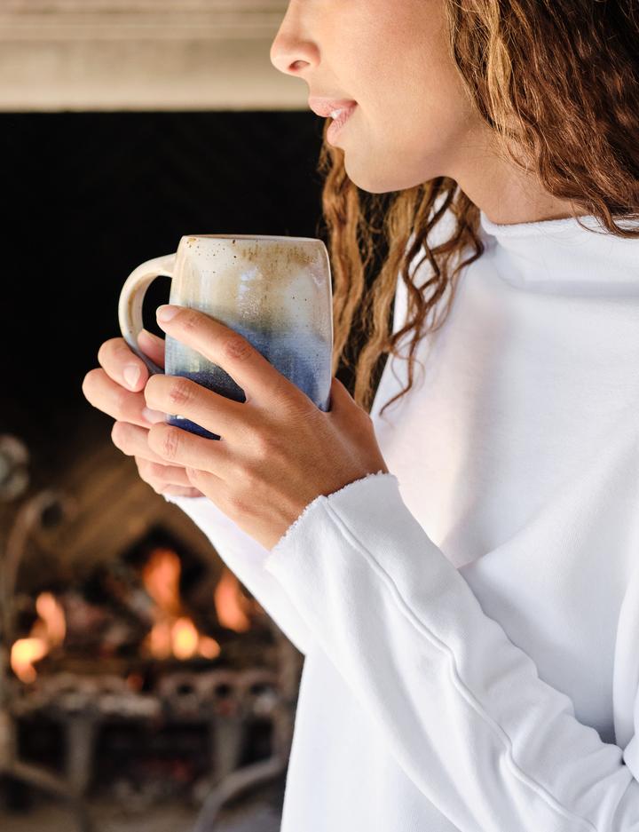 Frank & Eileen - Long Sleeve Funnel Neck Capelet in White