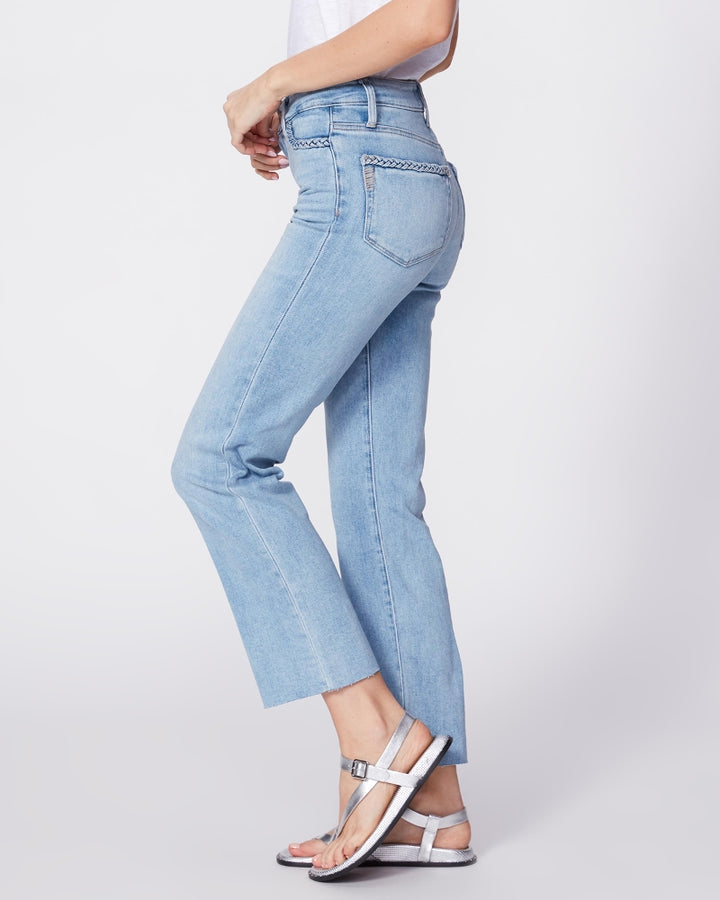 Paige Denim - Atley Ankle Flare Jeans w/ Braided Details + Raw Hem in Joannis