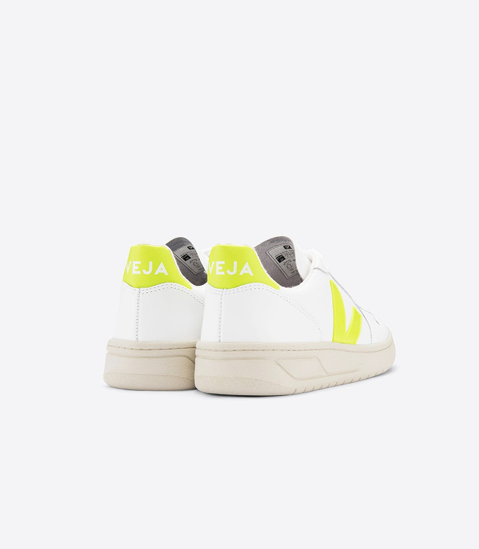 Veja - V-10 Sneakers in Extra White Jaune-Fluoro