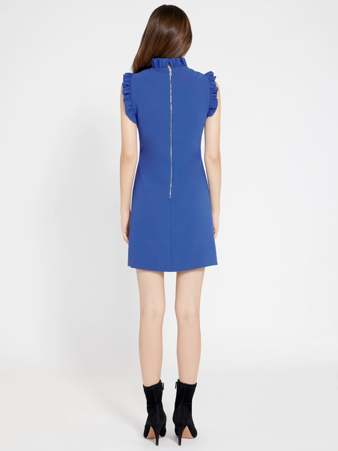 Alice + Olivia - Elsa Ruffle Collar A Line Dress in Ultramarine