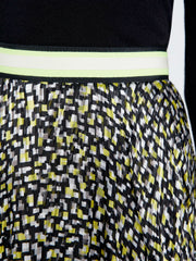 Alice + Olivia - Tarina Handkerchief Midi Skirt in Neon Yellow/Multi