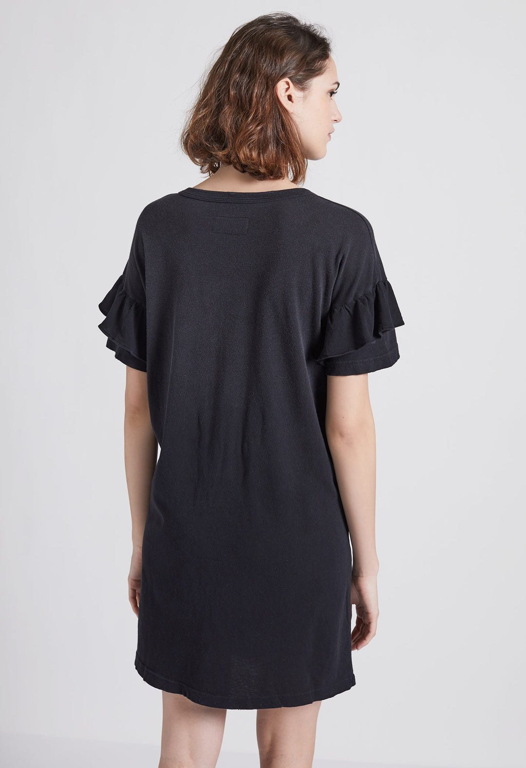 Current Elliott - Ruffle Roadie Dress Washed Black