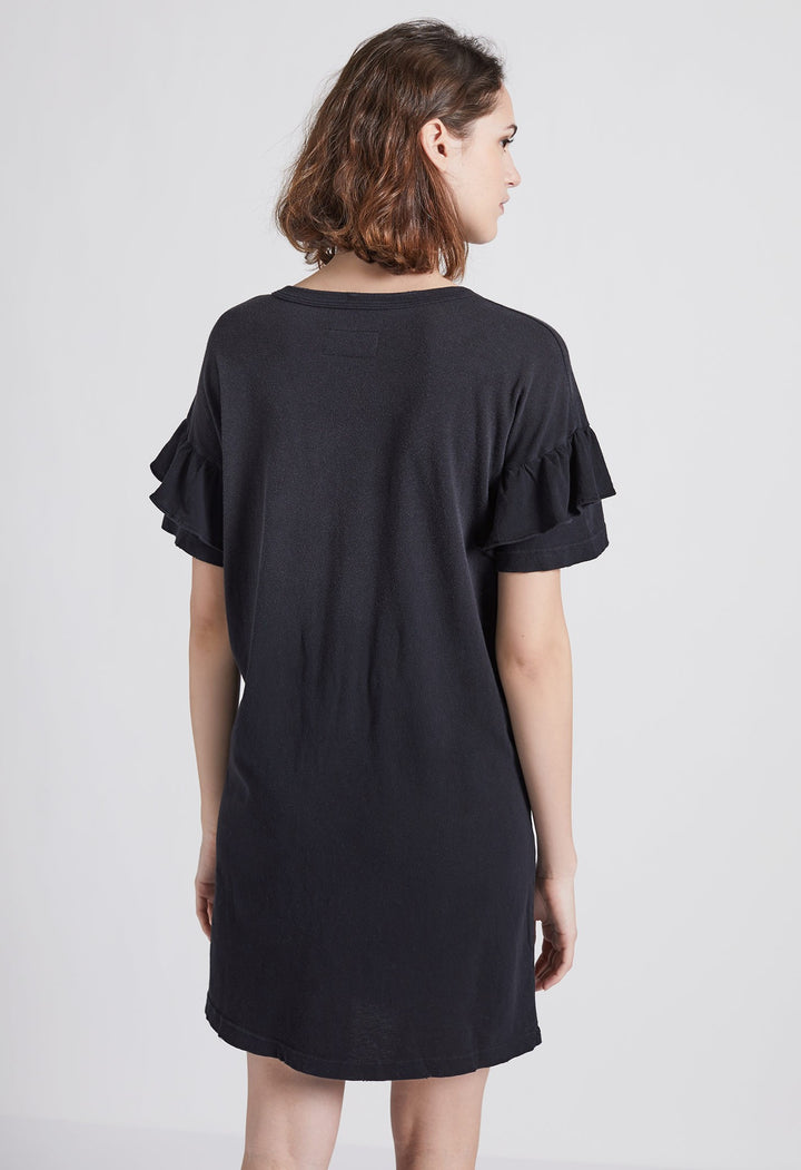 Current Elliott - Ruffle Roadie Dress Washed Black