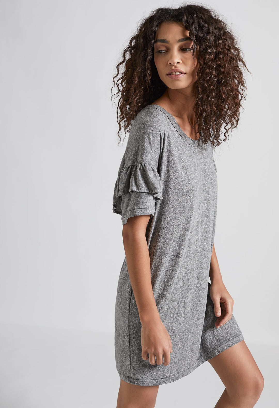 Current Elliott - Ruffle Roadie Dress Heather Grey