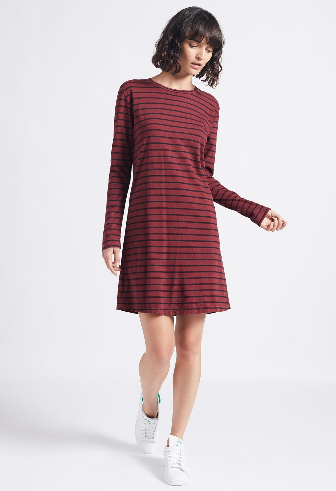 Current Elliott - The Long Sleeve Beatnik Dress Cabernet