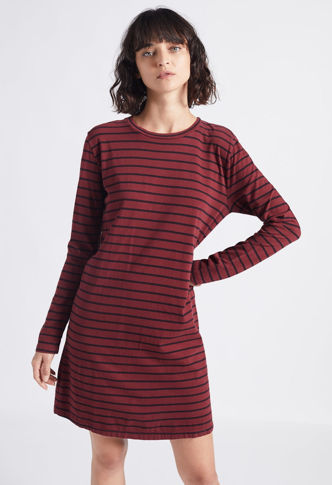 Current Elliott - The Long Sleeve Beatnik Dress Cabernet