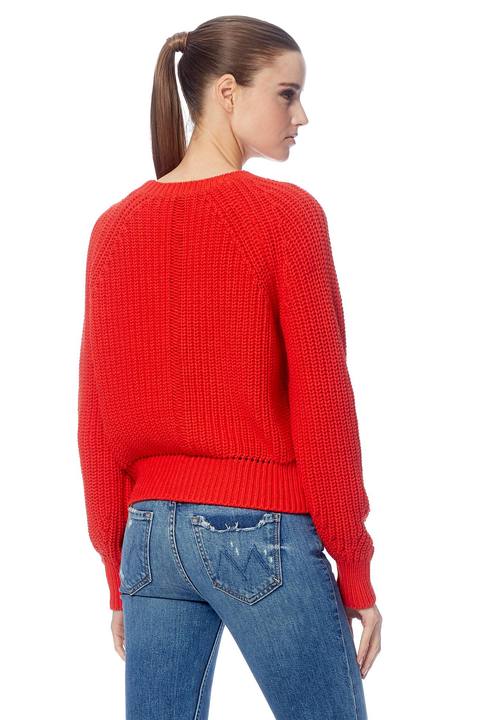 360 Sweater - Zoey Cropped Sweater Jaffa Red