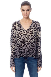 360 Cashmere- Lauren Leopard Print/Dip Dye Sweater