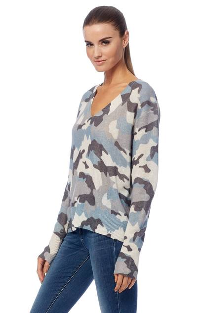 360 Cashmere - Theo Sweater in Chalk/Blue Camo
