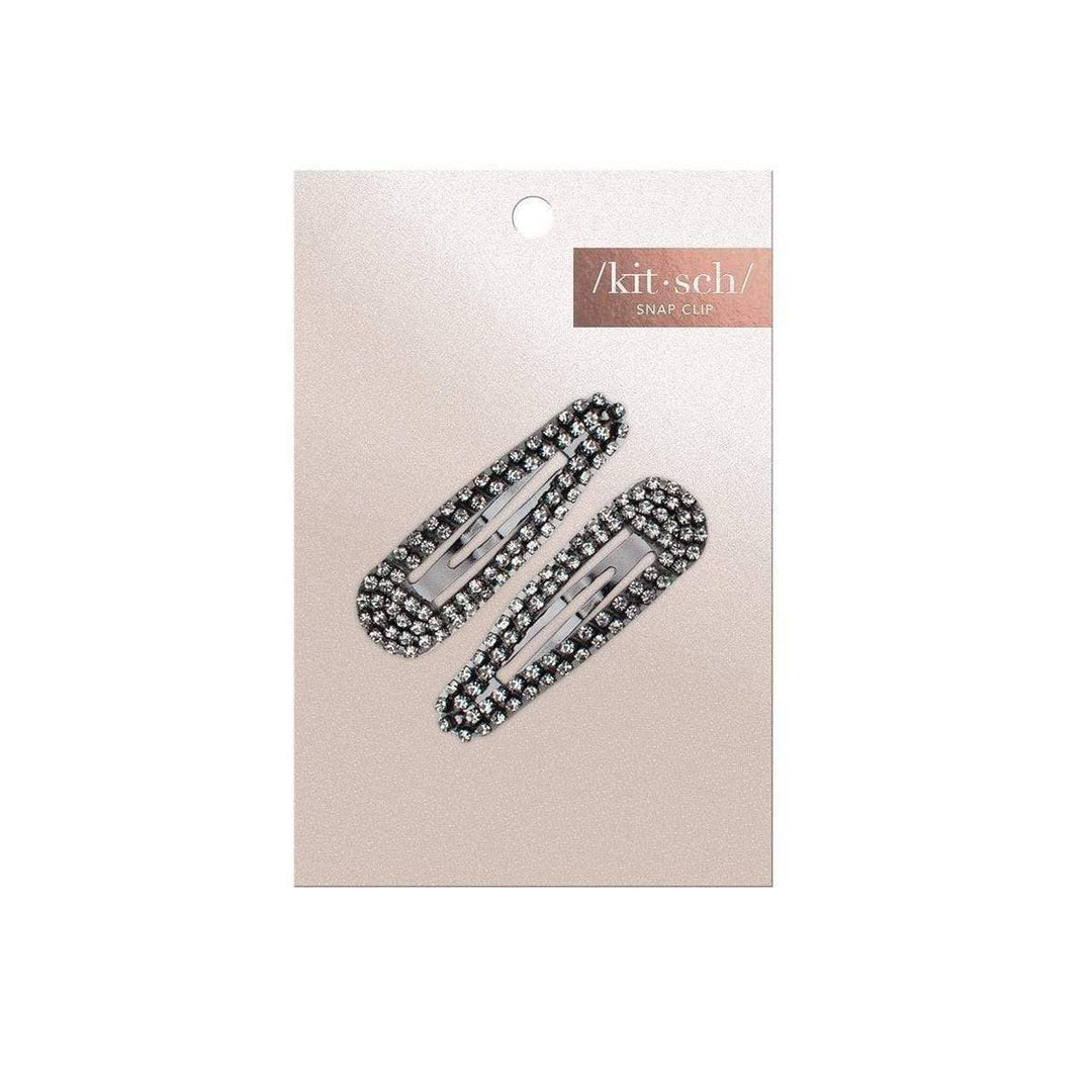 Kitsch - Rhinestone Mini Snap Clips in Hematite