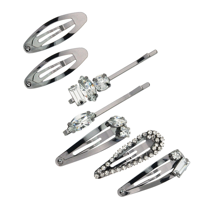 Kitsch - Micro Stackable Snap Hair Clips 7pc Set in Hematite