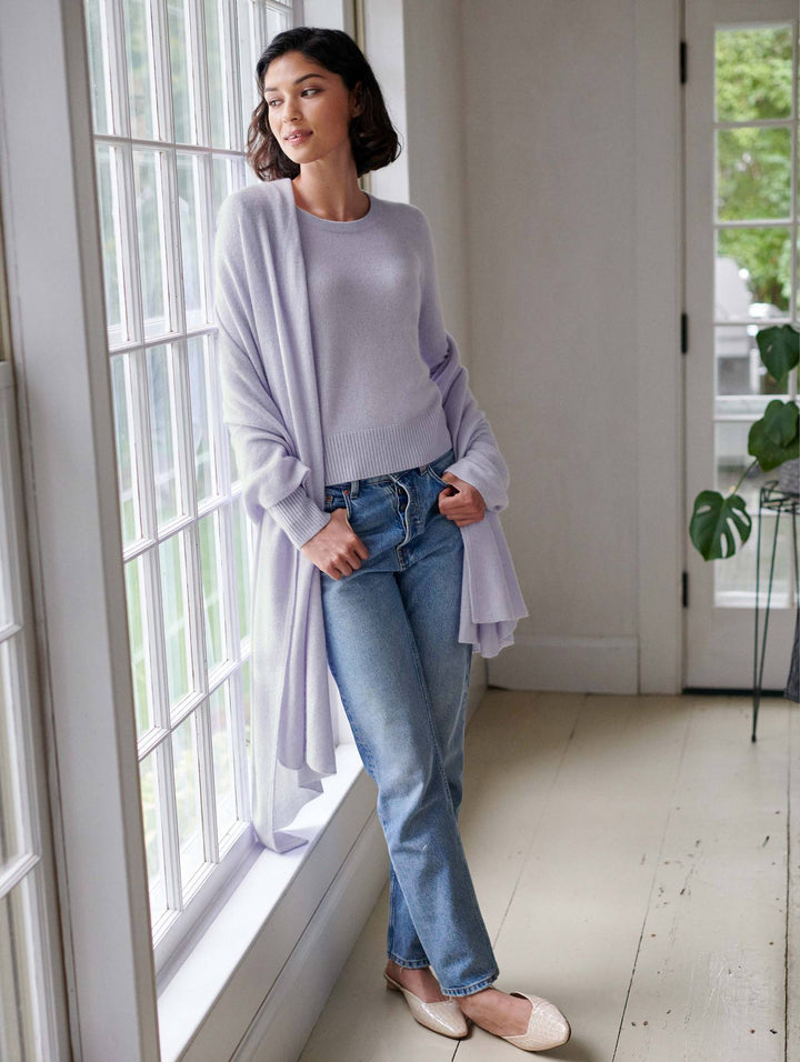 White + Warren - Cashmere Travel Wrap in Lilac Chalk