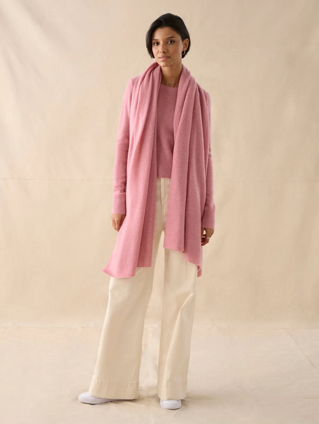 White + Warren - Cashmere Travel Wrap in Rose Gold Heather