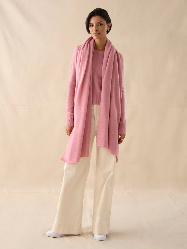 White + Warren - Cashmere Travel Wrap in Rose Gold Heather
