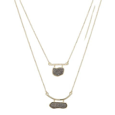 Marcia Moran Titanium Druzy Double nklc at Blond Genius