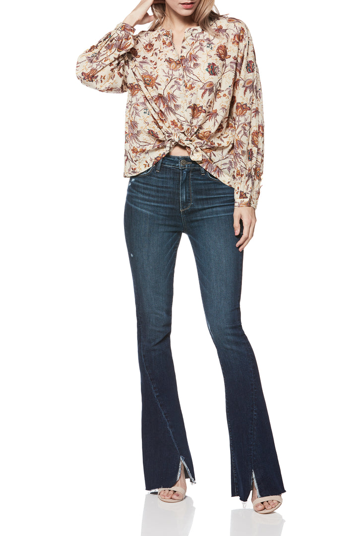 Paige Premium Denim- High Rise Lou Lou Flare Twist Casabella