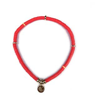 Caryn Lawn - Skinny Disc Bracelet in Red