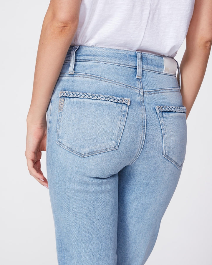 Paige Denim - Atley Ankle Flare Jeans w/ Braided Details + Raw Hem in Joannis