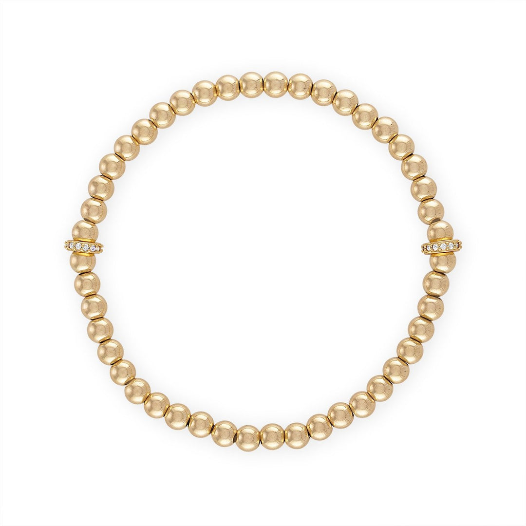 Alexa Leigh - 4mm Ball Bracelet w/ Pave Rondelles