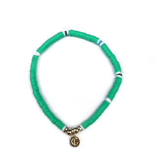 Caryn Lawn - Skinny Disc Bracelet in Green