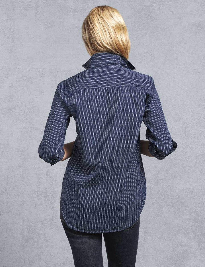 Frank & Eileen - Women Button Down Shirt in Navy w/ Classic All Over