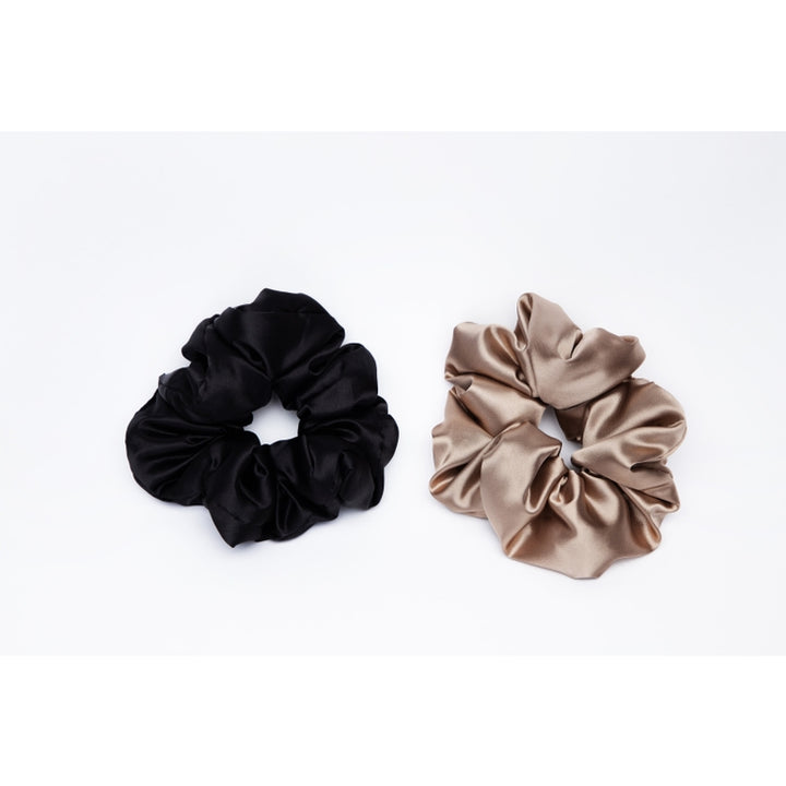 Kitsch - Satin Pillow Scrunchies in Black/Gold