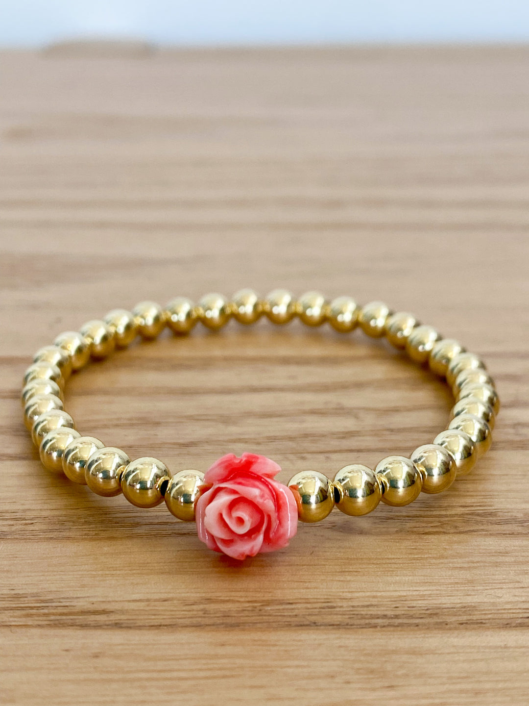 Alexa Leigh - 5mm Bracelet w/ Flower in Yellow Gold