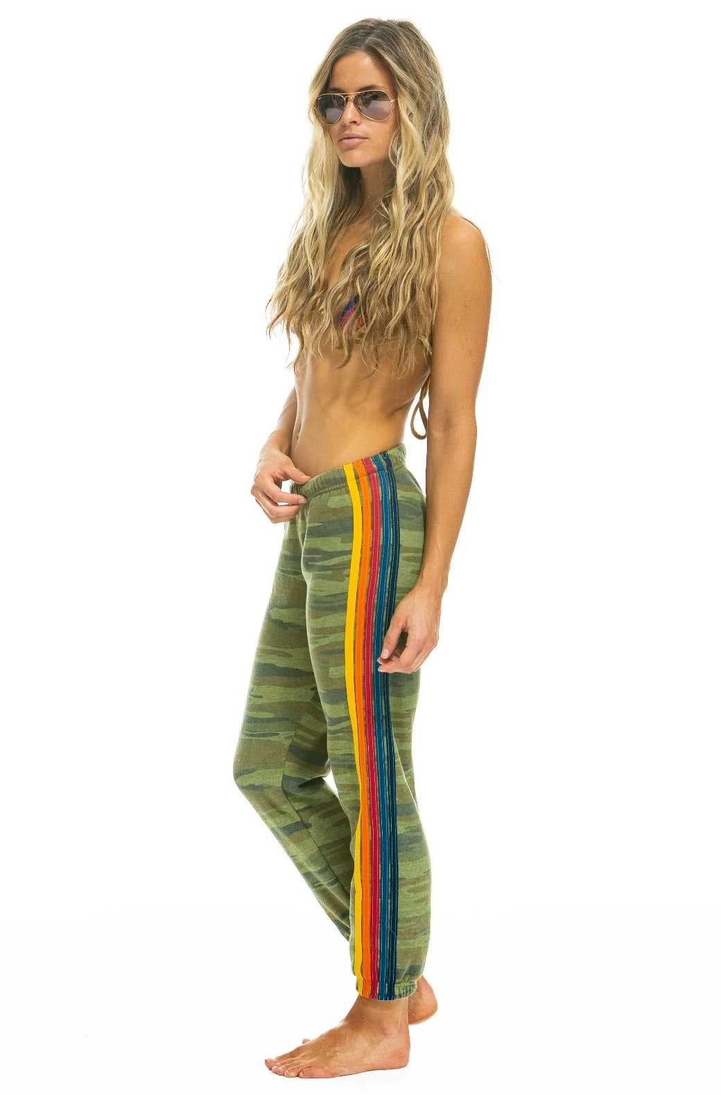 Aviator Nation - 5 Stripe Women's Sweatpant in Camo