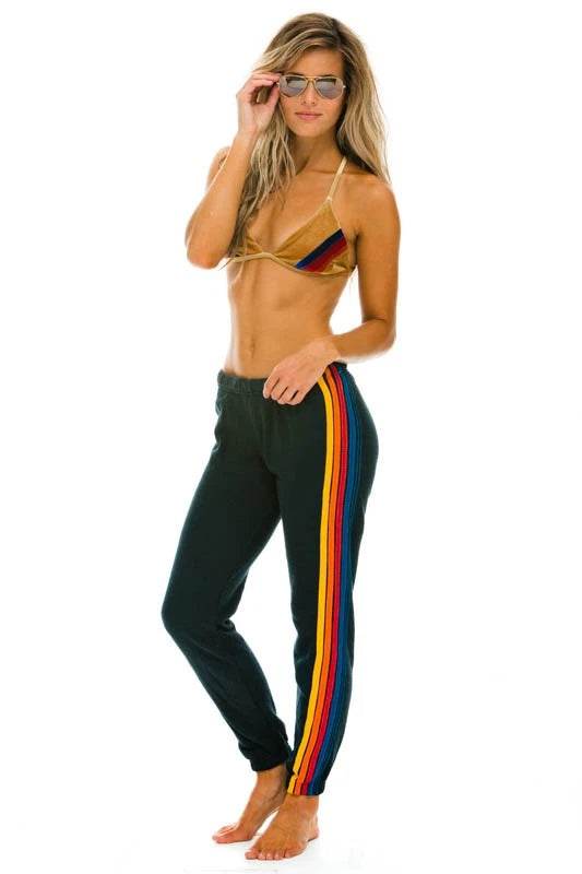 Aviator Nation - 5 Stripe Women's Sweatpants in Charcoal