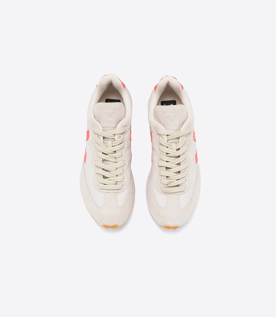 Veja - Rio-Branco Hexamesh Sneakers in Gravel in Orange-Fluo