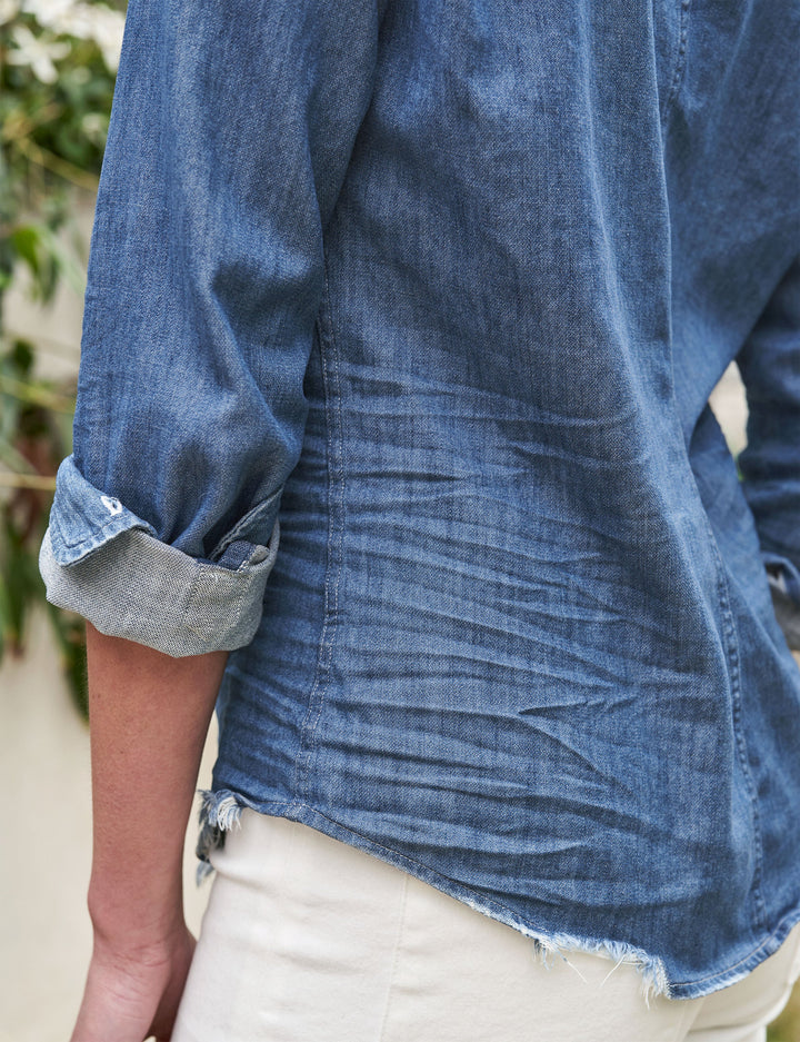 Frank & Eileen - Barry Woven Button Up in Vintage Stonewashed Indigo