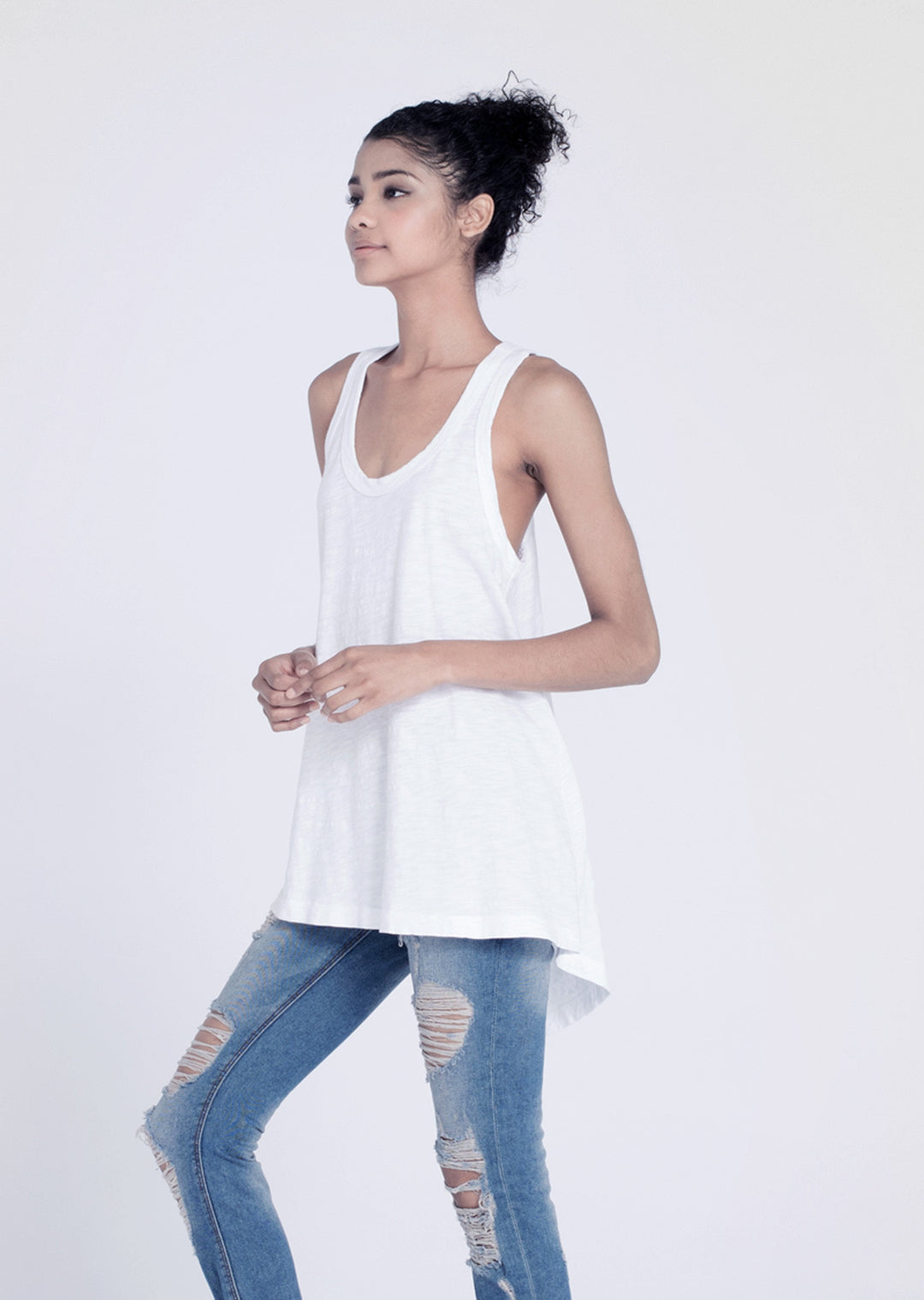 Wilt - Hi Lo Tank Top White