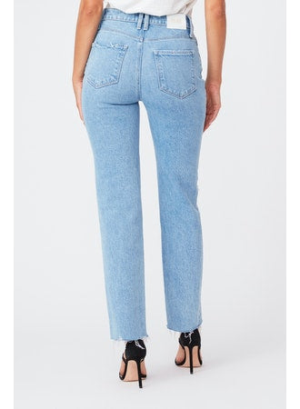 Paige - Stella Straight w/ Seamed Belt Loops in Gnarly Destructed Denim