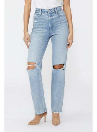 Paige - High Rise Noelle with Cross Back Belt Loops in Ravenna Destructed