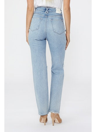 Paige - High Rise Noelle with Cross Back Belt Loops in Ravenna Destructed