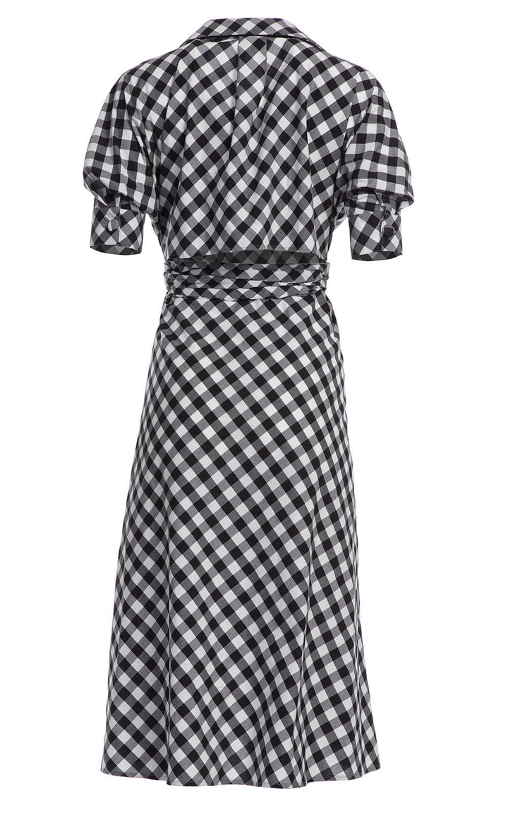 Habitual - Wrap Dress in Black/White Gingham Default