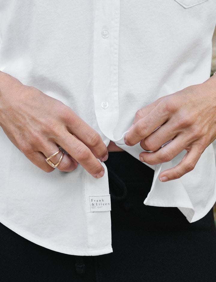 Frank & Eileen - Barry Knit Button Up in White