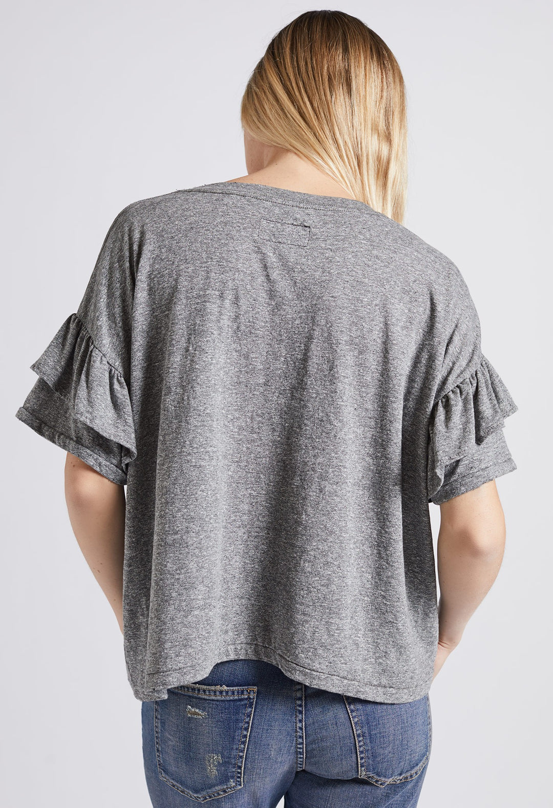 Current/Elliott - Ruffle Roadie Tee Heather Grey