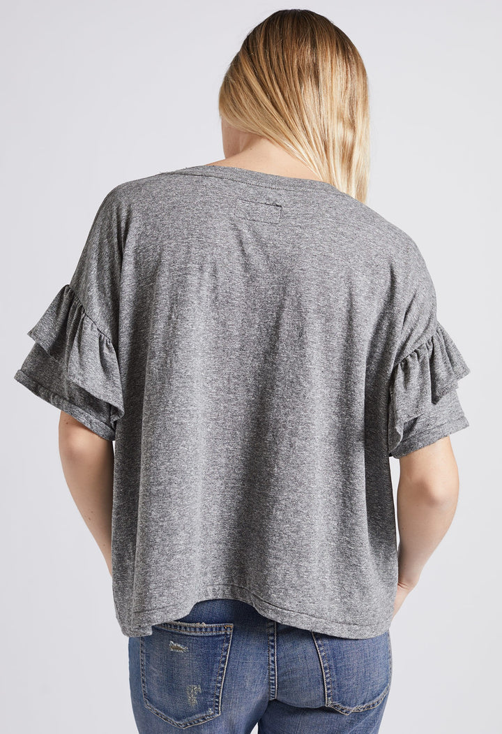Current/Elliott - Ruffle Roadie Tee Heather Grey