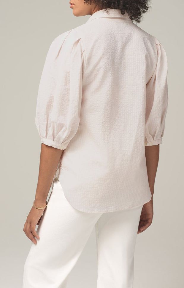 Citizens Of Humanity - Ines Pleat Half Sleeve Shirt in Flora Stripe