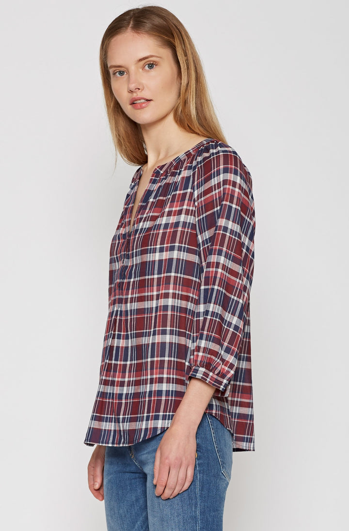 JOIE - Selima Plaid 3 Button Up Blouse