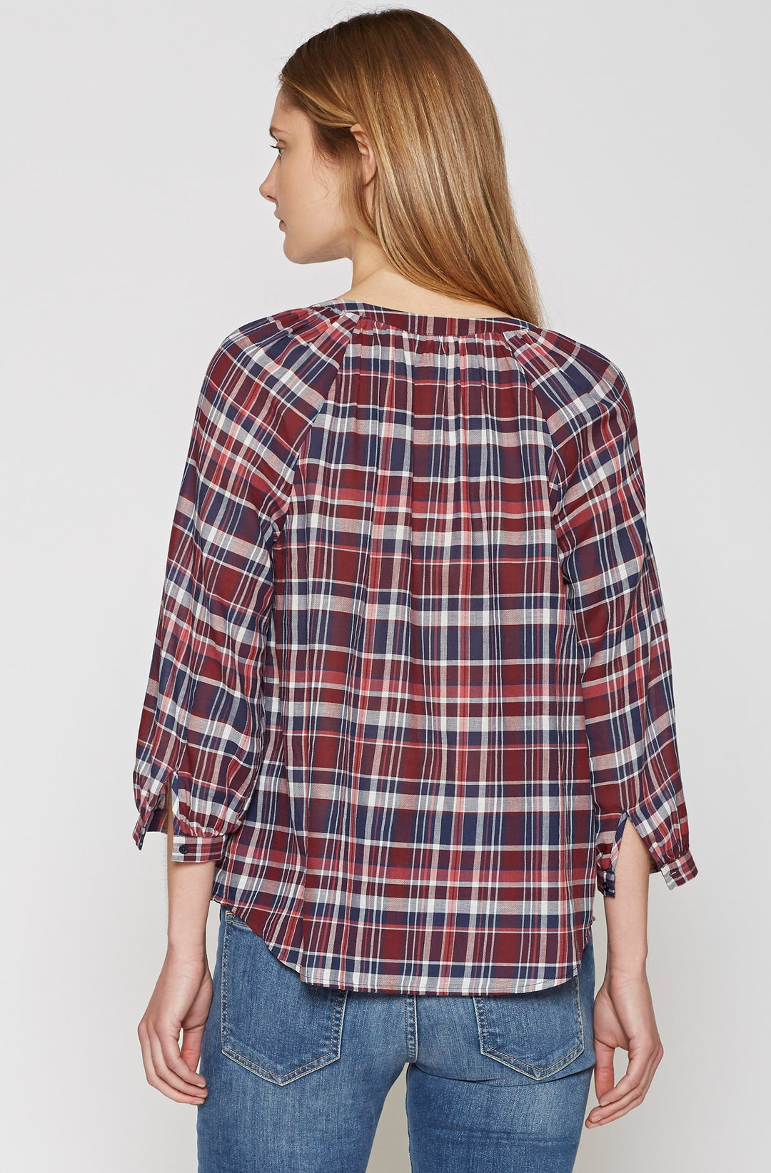 JOIE - Selima Plaid 3 Button Up Blouse