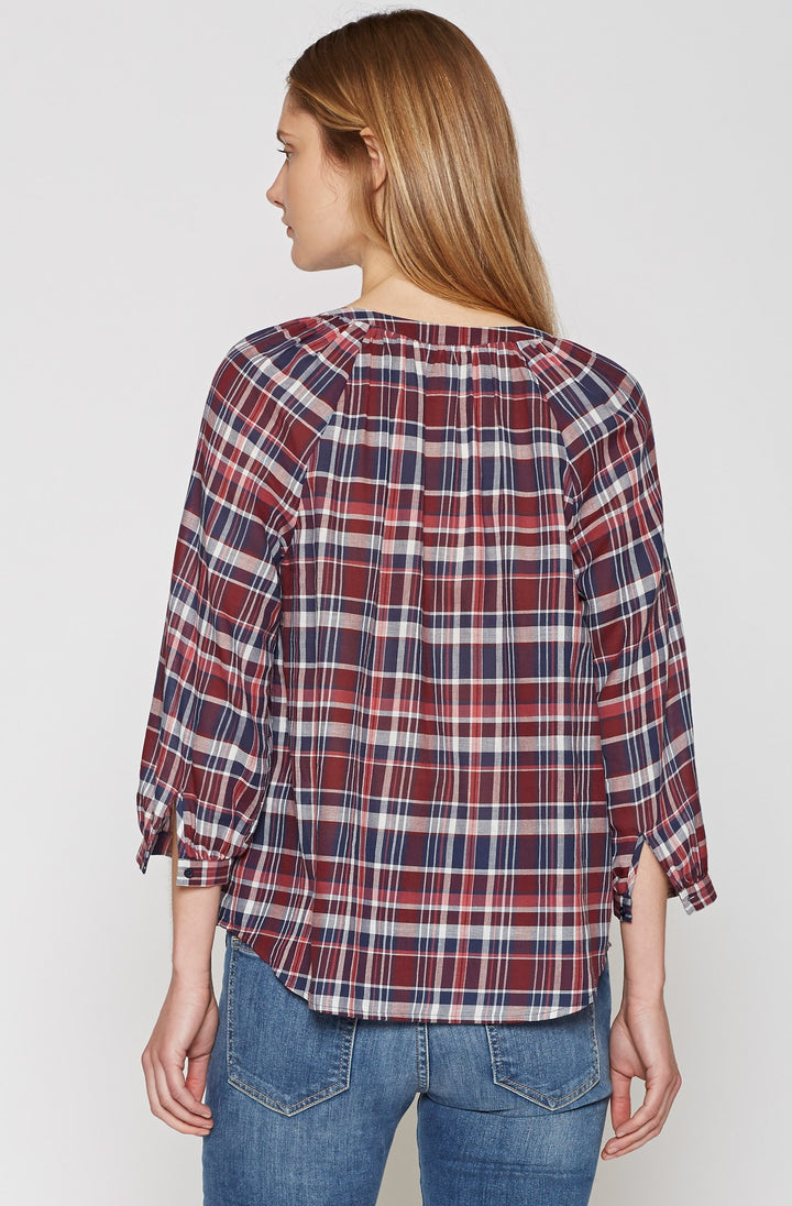 JOIE - Selima Plaid 3 Button Up Blouse