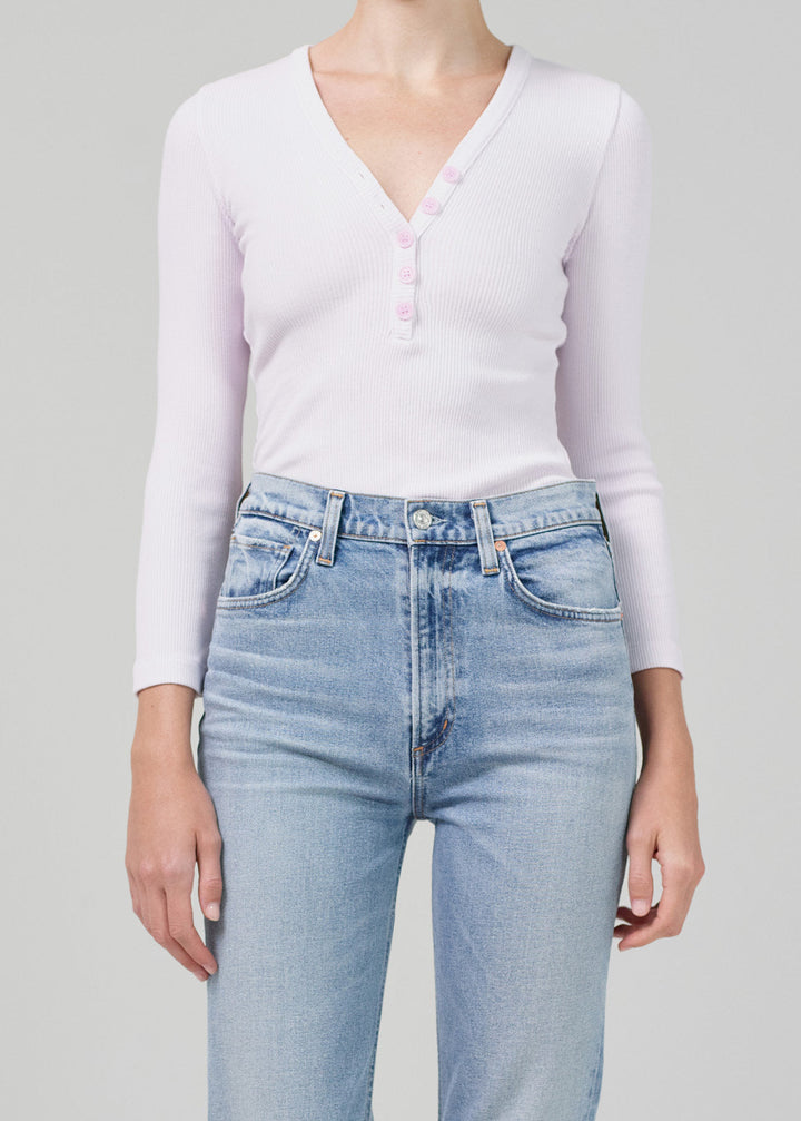 Citizens of Humanity - Aideen Rib Henley in Lilac Tops