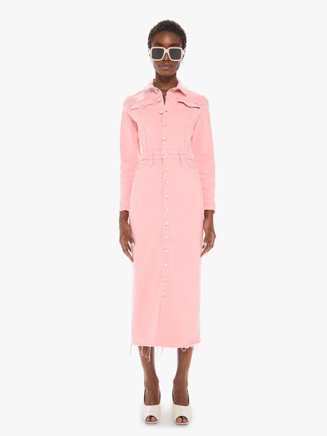 Mother Denim - The Cover Up Midi Dress in Quartz Pink Mother Denim - The Cover Up Midi Dress in Quartz Pink