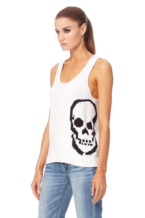 360 Sweater - Bexley White/Black Skull