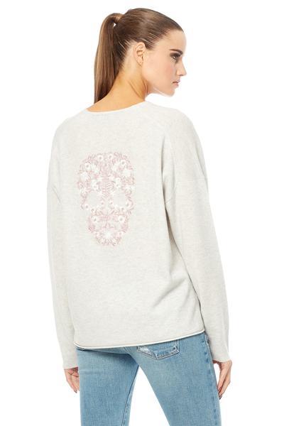 360 Sweater - Joan Light Heather Grey/Multi Color Skull Default