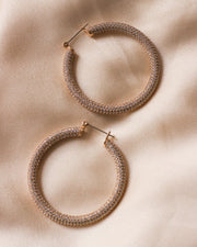 LUV AJ - Pave Amalfi Hoops in Rose Gold