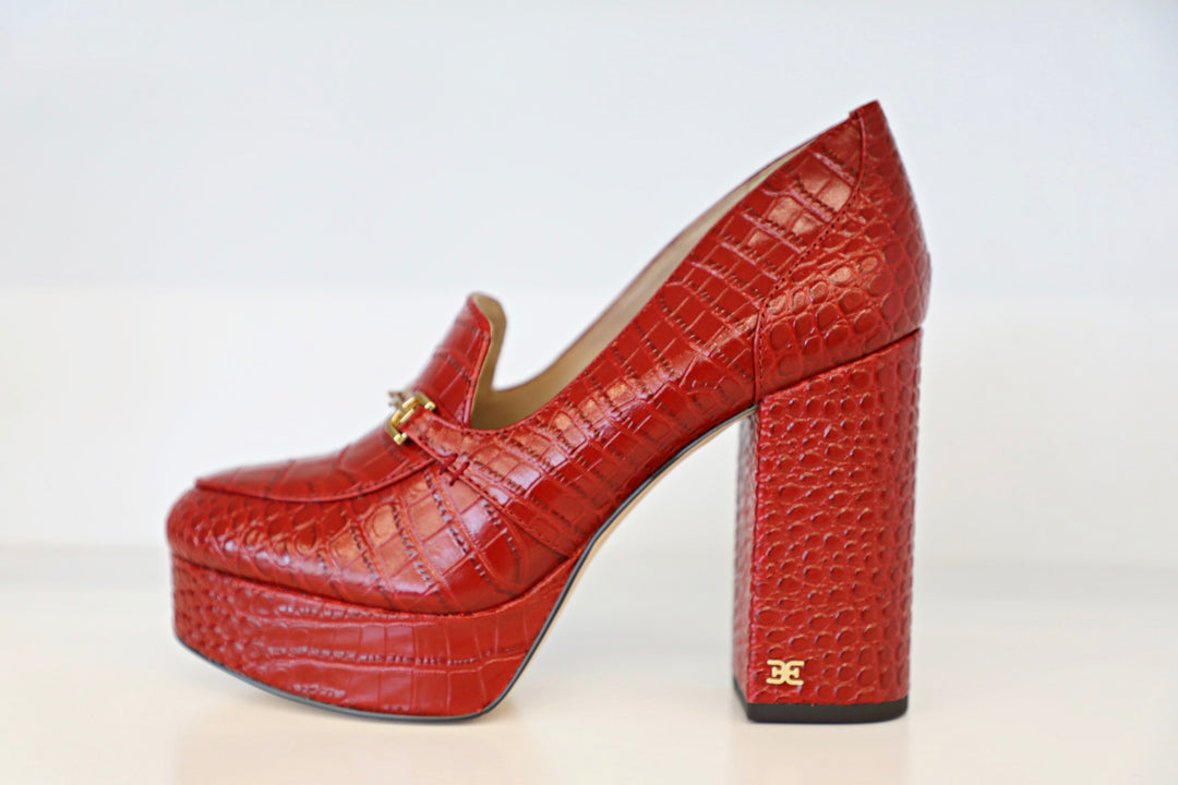 Sam Edelman - Aretha Red Croc Patent Leather