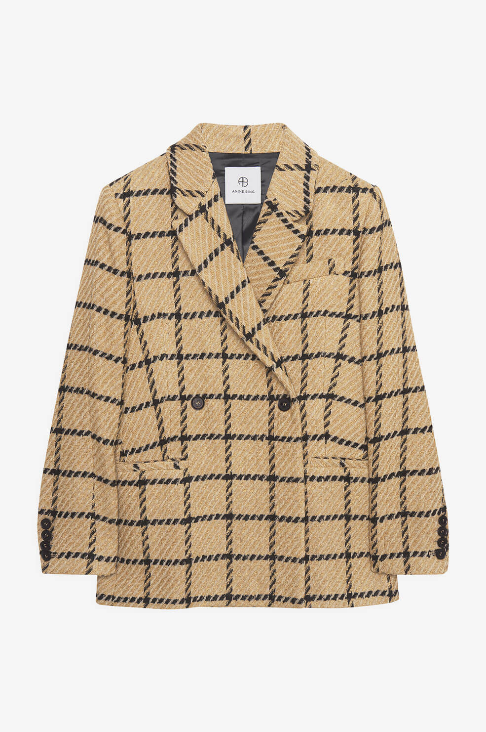 Anine Bing - Kaia Blazer in Camel Check